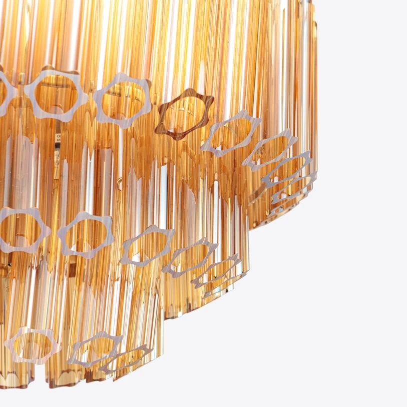Pure White Lines Amber Palermo Chandelier