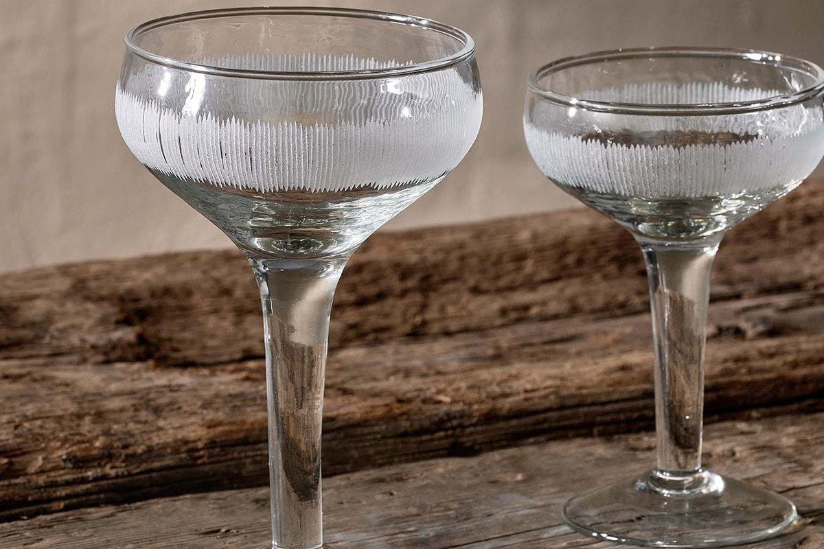Nkuku - Anara Etched Champagne Glass - Clear (Set of 4)