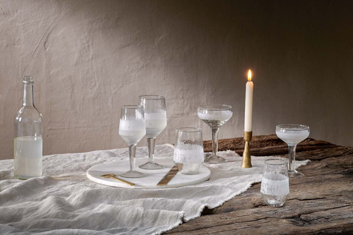 Nkuku - Anara Etched Tumbler - Clear - (Set of 4) - Large