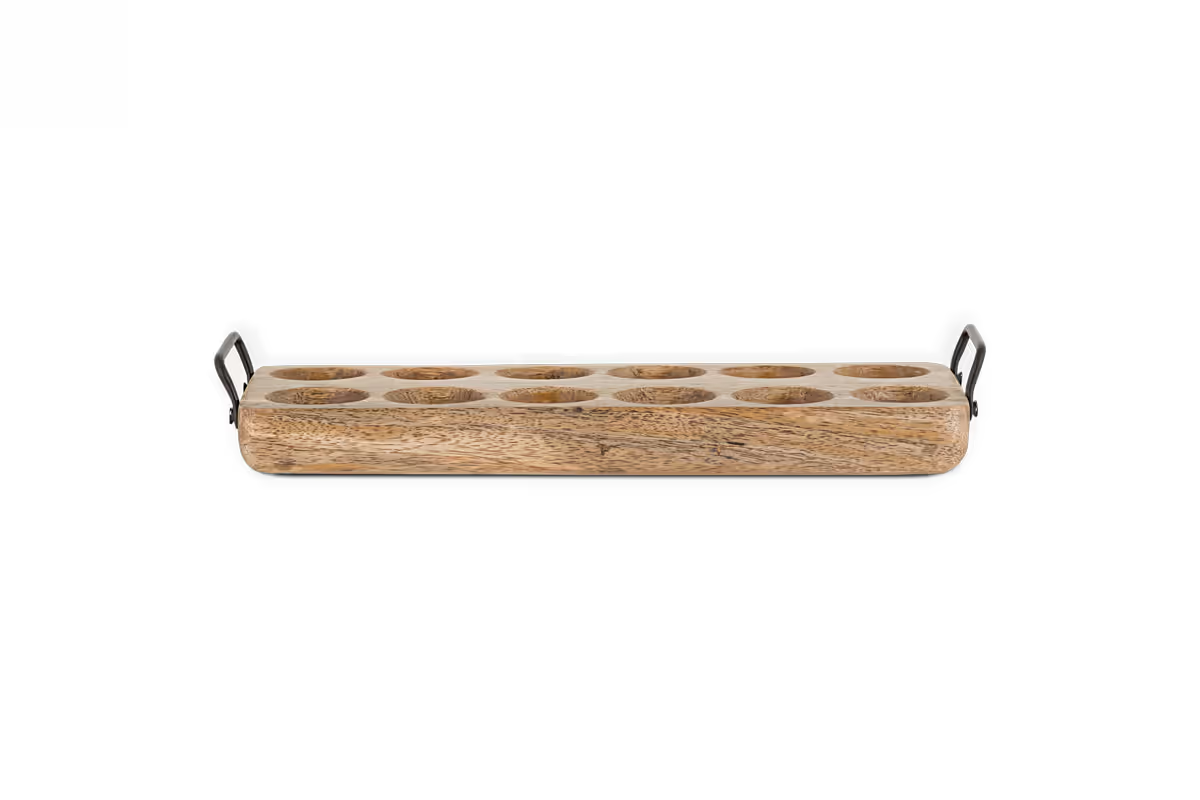 Nkuku - Anda Mango Wood Egg Holder - Natural