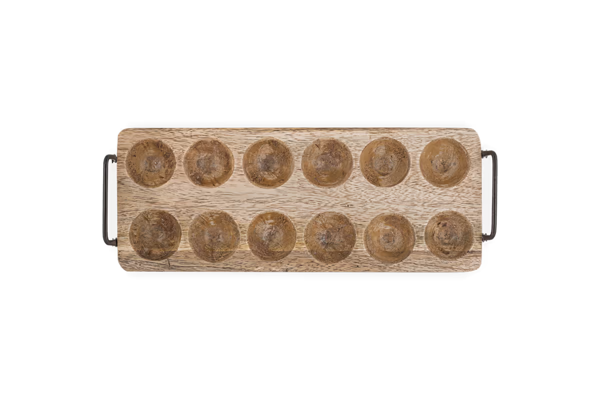 Nkuku - Anda Mango Wood Egg Holder - Natural