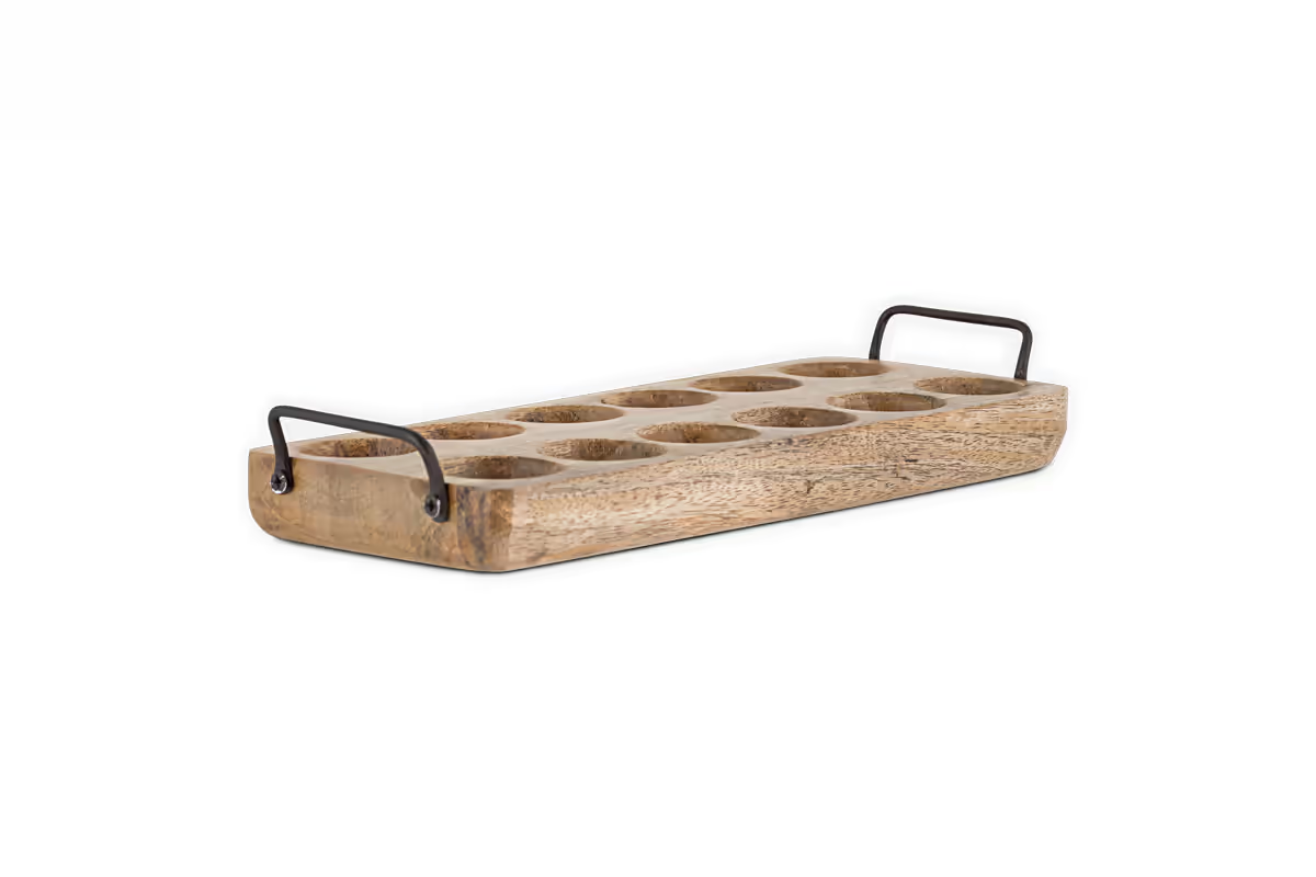 Nkuku - Anda Mango Wood Egg Holder - Natural