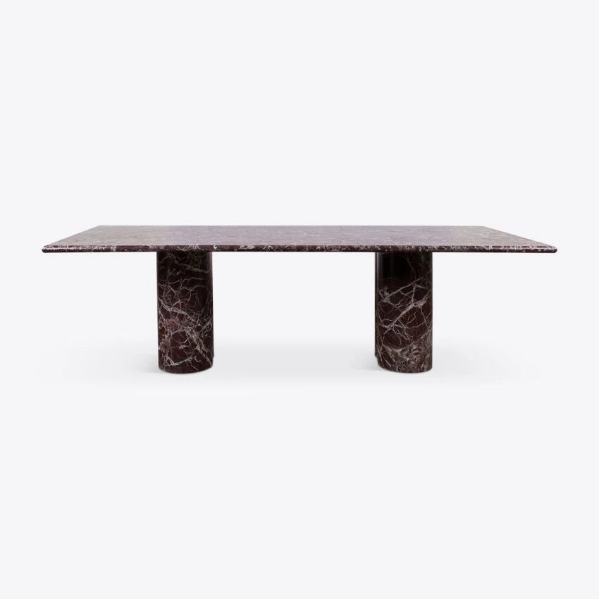 Pure White Lines Arizona Rosa Marble Dining Table