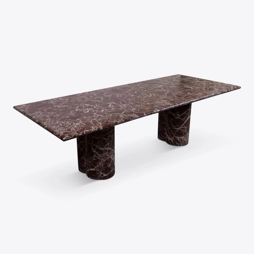 Pure White Lines Arizona Rosa Marble Dining Table