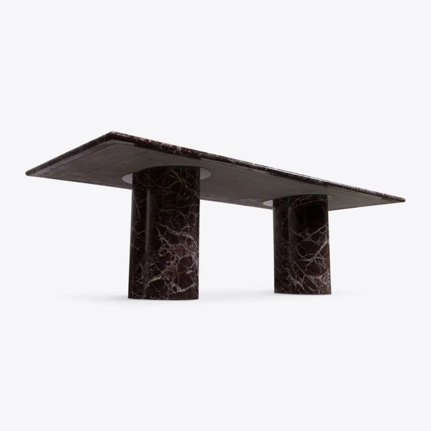 Pure White Lines Arizona Rosa Marble Dining Table