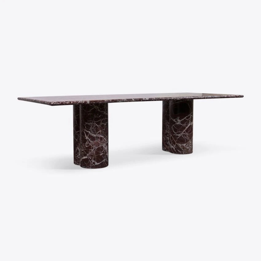 Pure White Lines Arizona Rosa Marble Dining Table
