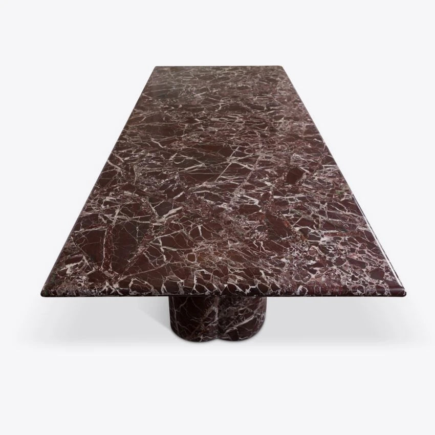 Pure White Lines Arizona Rosa Marble Dining Table