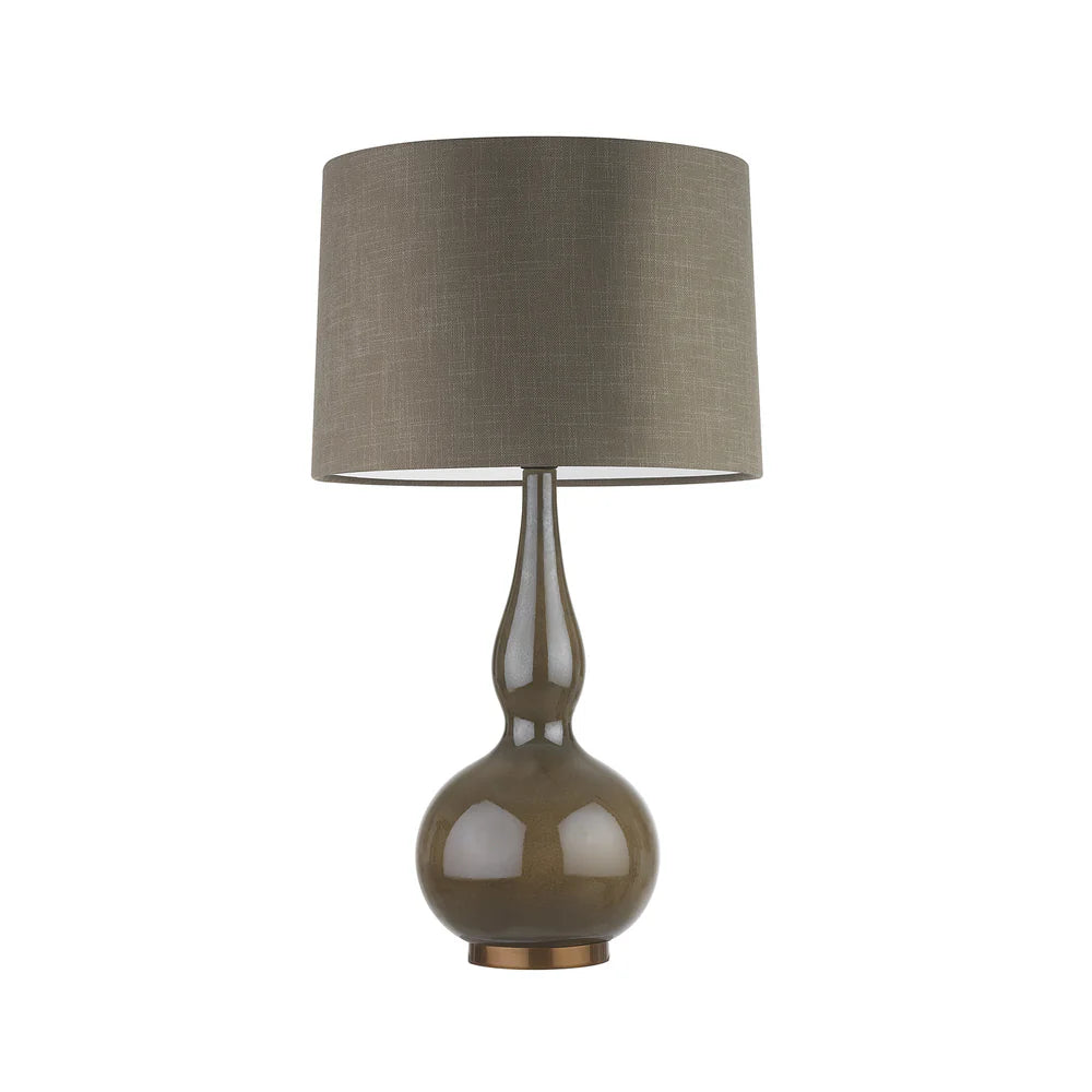 Northern Light - Borges Table Lamp - Olive Finish - 16" Soho Drum Helsinki Connaught Shade