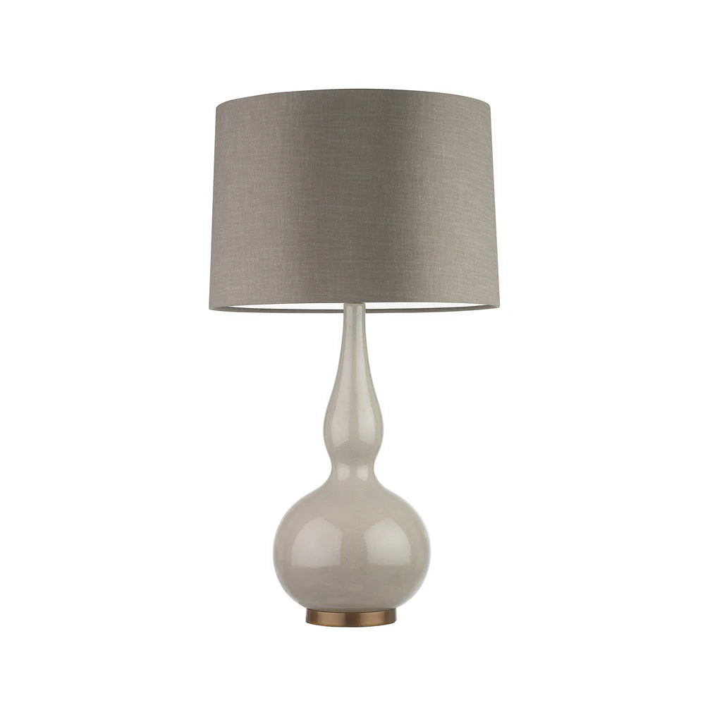 Northern Light - Borges Table Lamp - Stone Reactive Glaze Rich Bronze Finish - 16" Soho Drum Zinc Shade