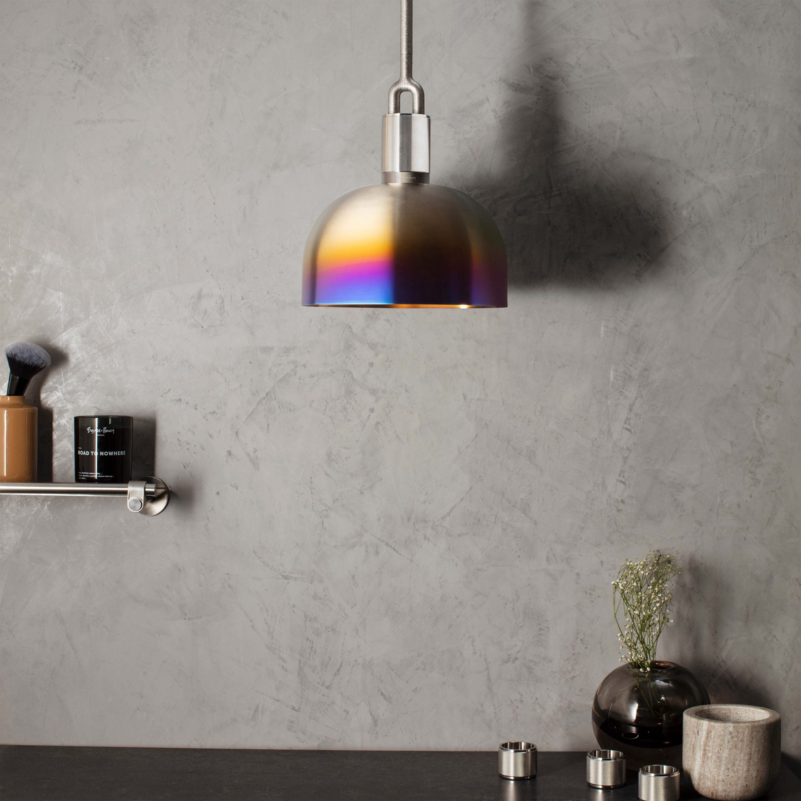 Buster & Punch Forked Pendant - Shade - Medium - Burnt Steel