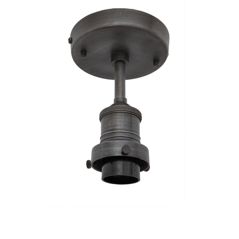 Industville - Brooklyn Glass Schoolhouse Flush Mount - Mocha Glass Schoolhouse - 10 Inch - Pewter Semi Flush Mount