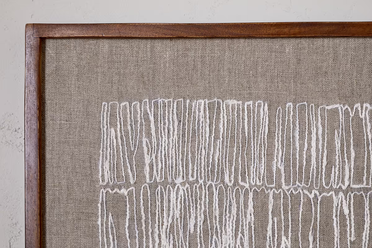 Nkuku - Birala Hand Stitched Wall Art - Natural
