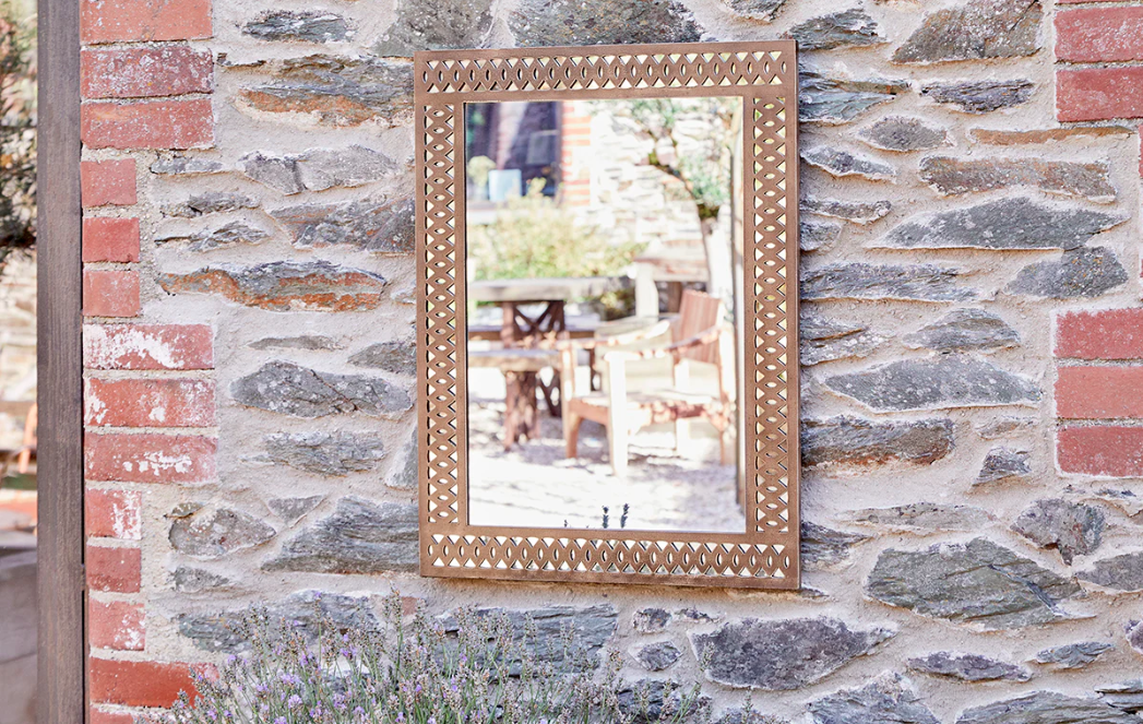 Nkuku Bahula Decorative Outdoor Mirror - Rust