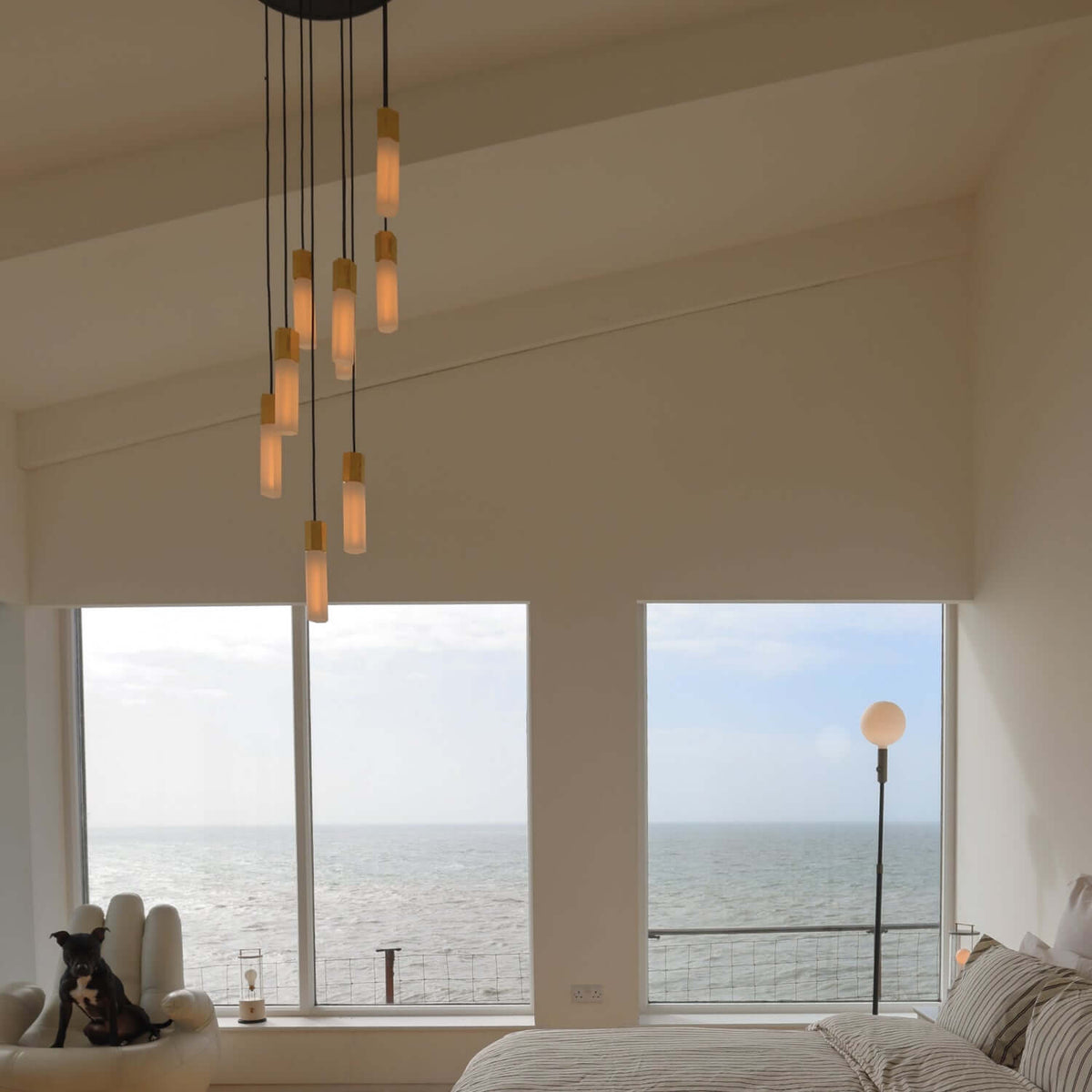 Tala Basalt Nine Pendant in Brass