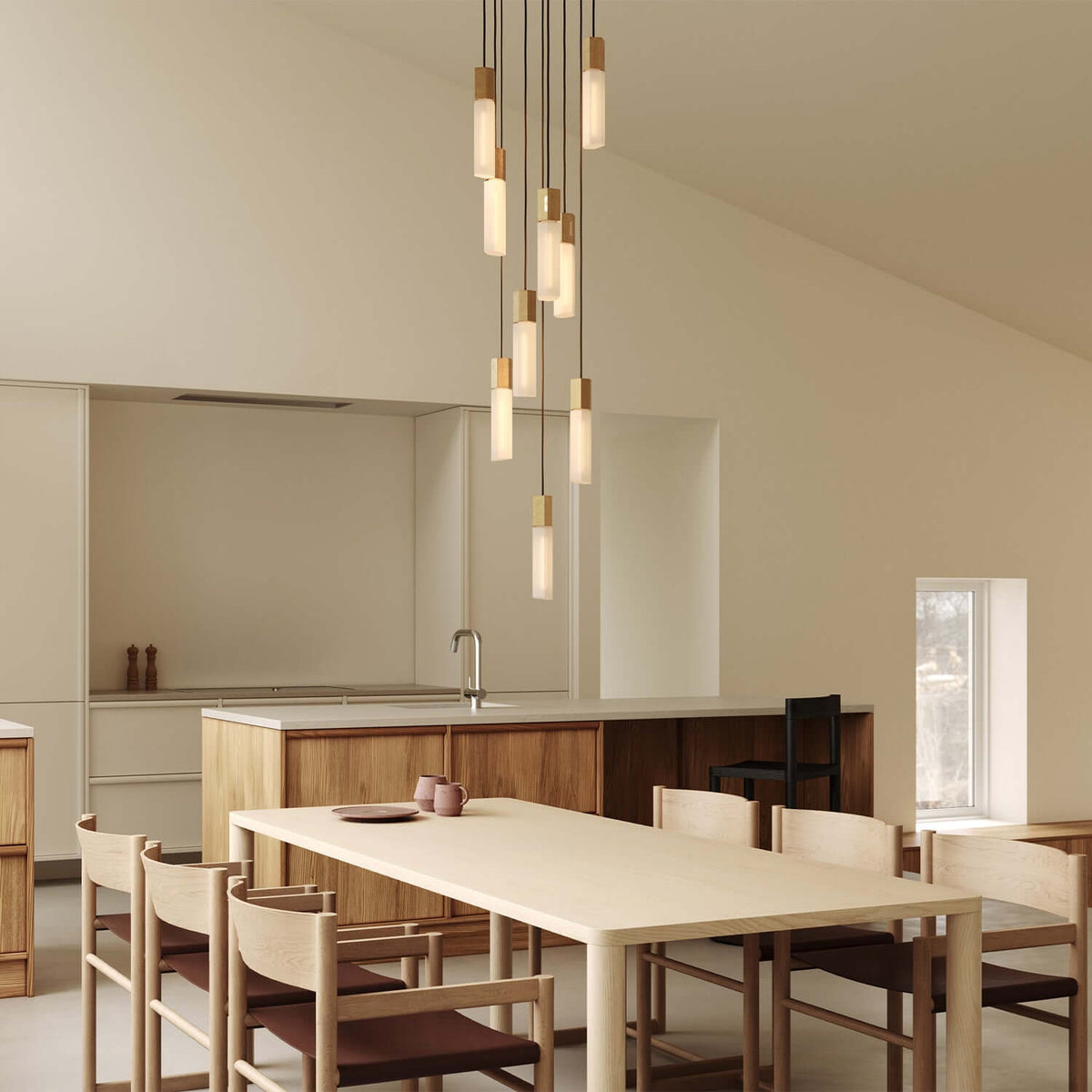 Tala Basalt Nine Pendant in Brass