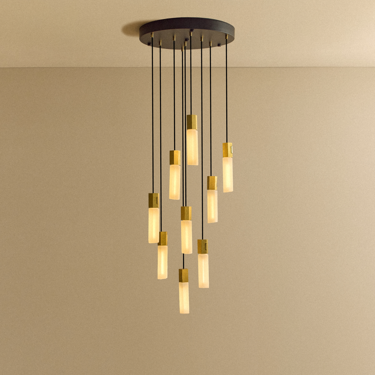 Tala Basalt Nine Pendant in Brass