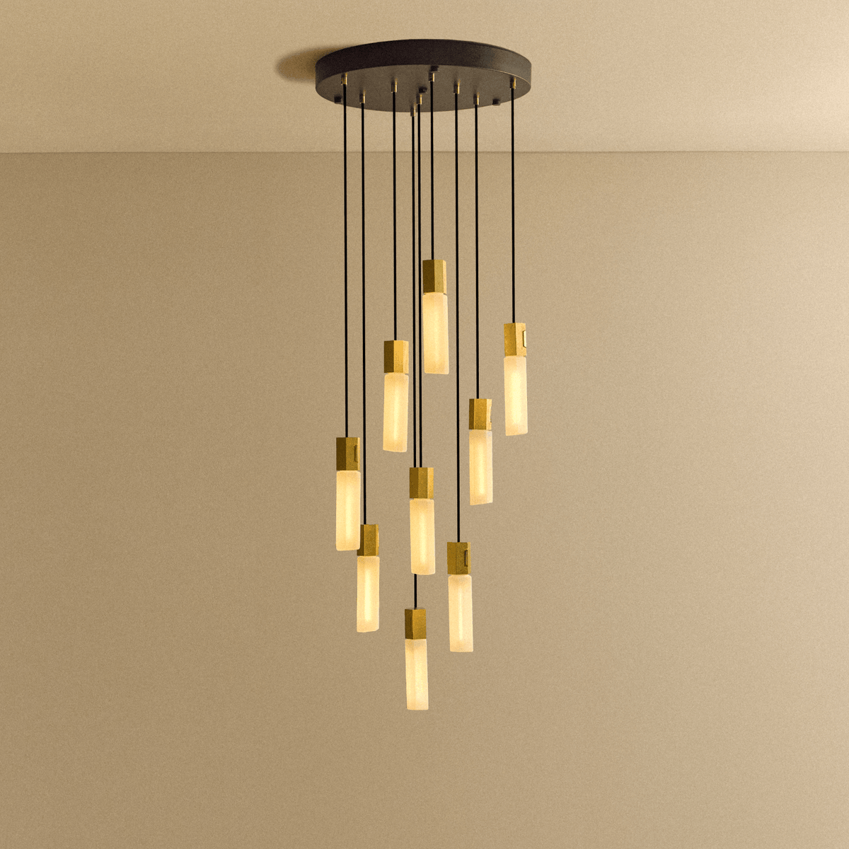 Tala Basalt Nine Pendant in Brass