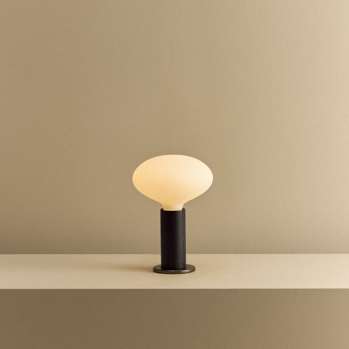 Tala Knuckle Table Lamp in Blackened Oak + Oval