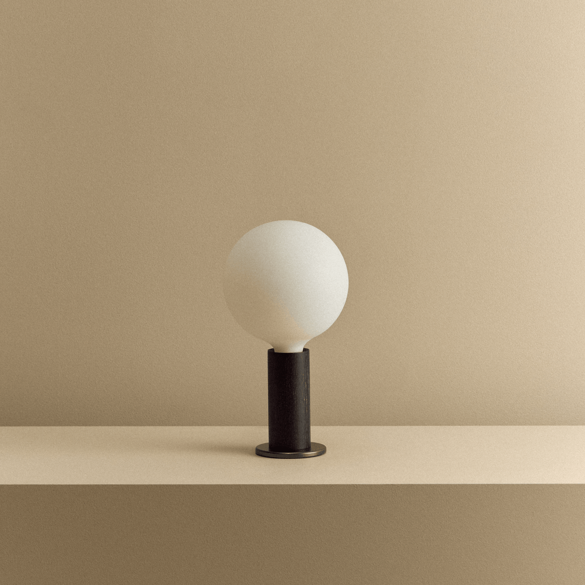 Tala Knuckle Table Lamp in Blackened Oak + Sphere IV