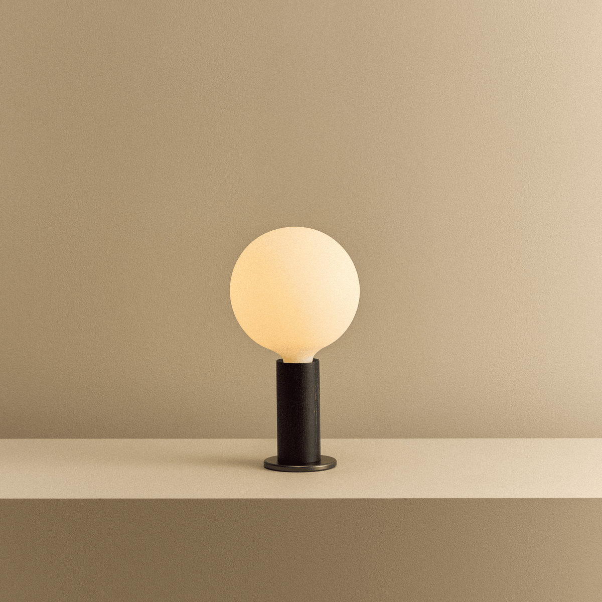 Tala Knuckle Table Lamp in Blackened Oak + Sphere IV