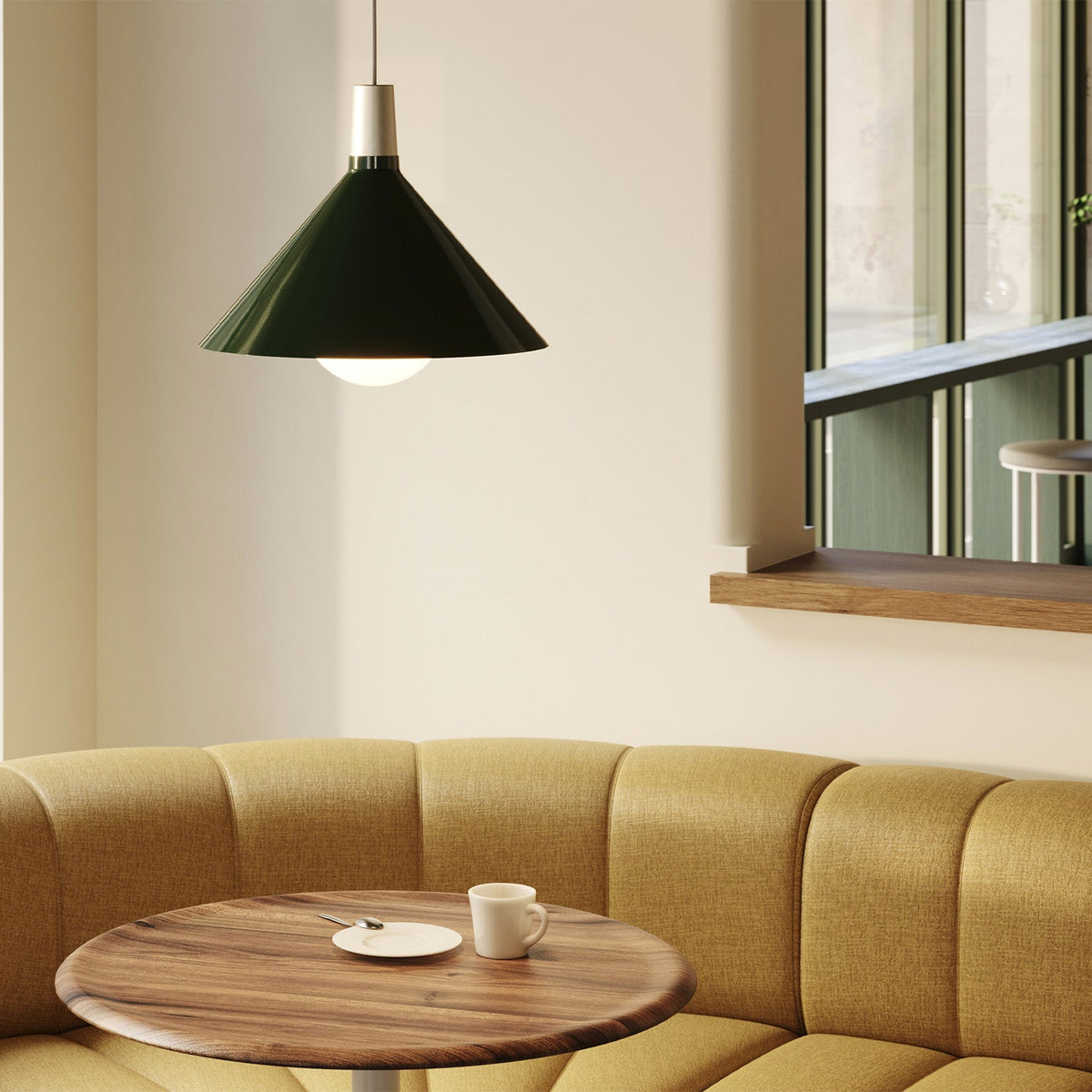 Tala Bower Pendant Light Medium in Dark Green + Sphere IV