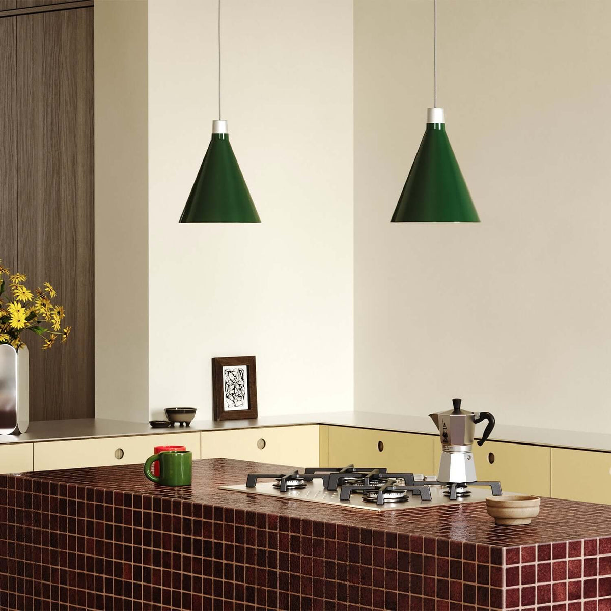 Tala Bower Pendant Light Small in Dark Green