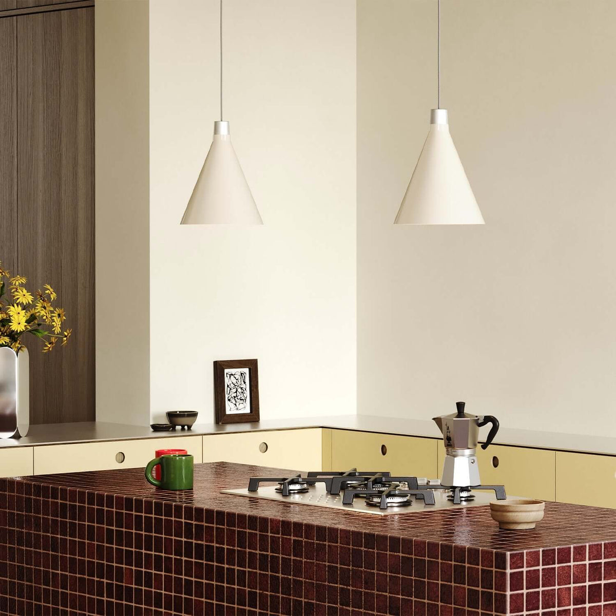 Tala Bower Pendant Light Small in Oyster White + Sphere III