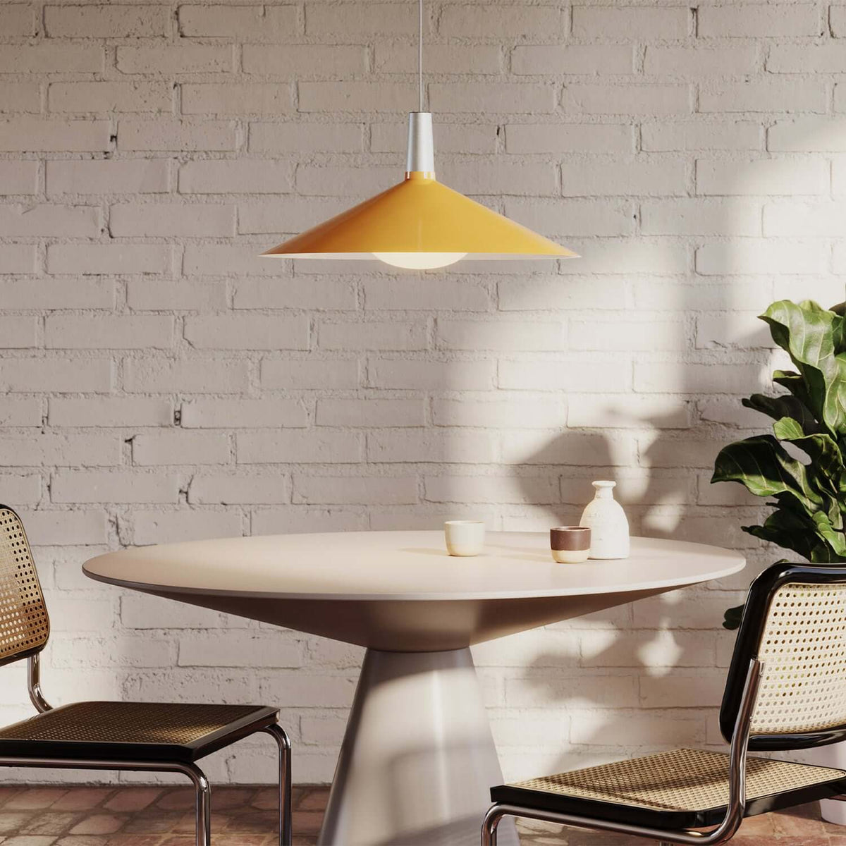 Tala Bower Pendant Light Large in Yellow + Oval II