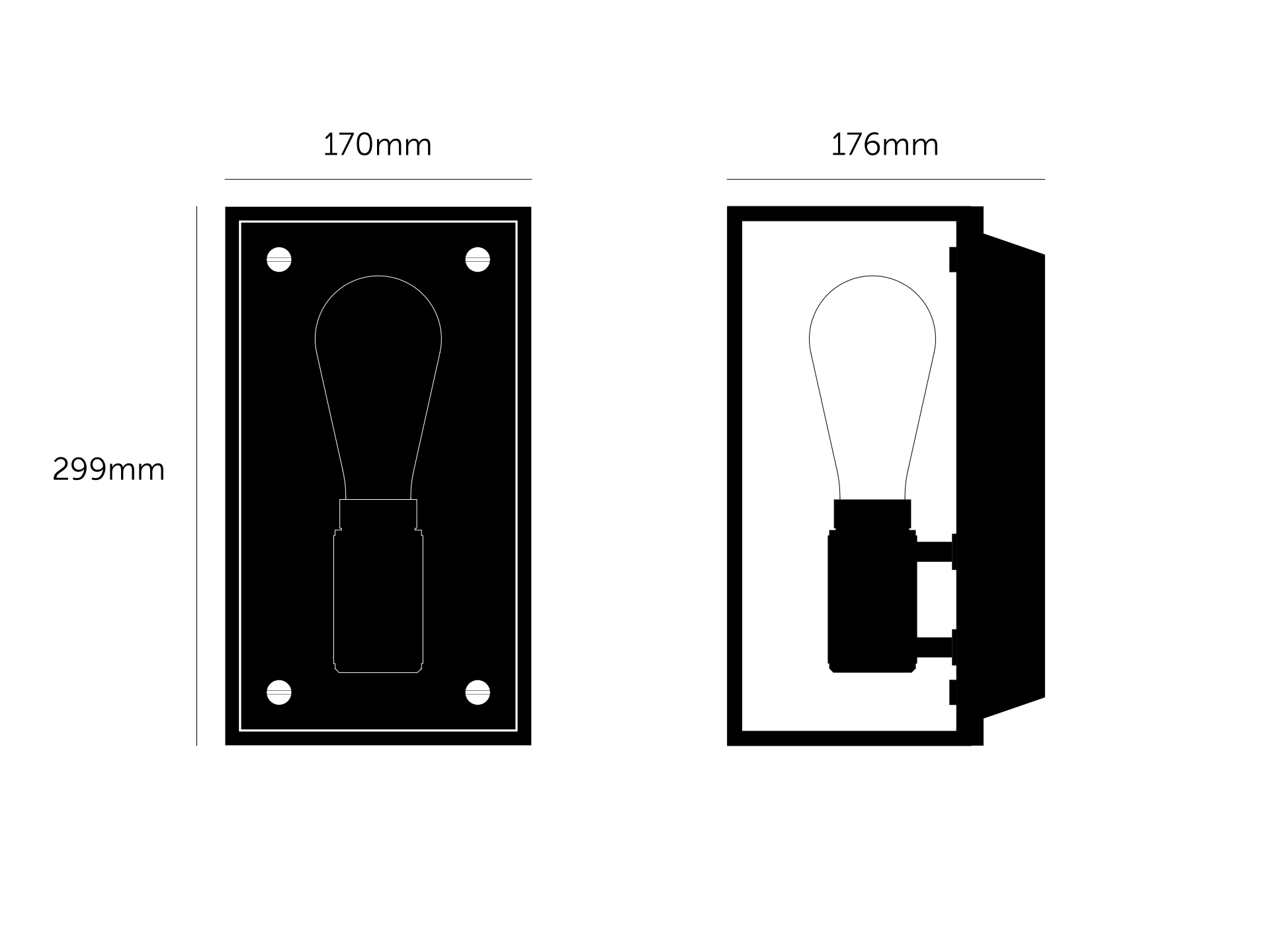 Buster & Punch Caged Wall Light - Medium - Black Marble