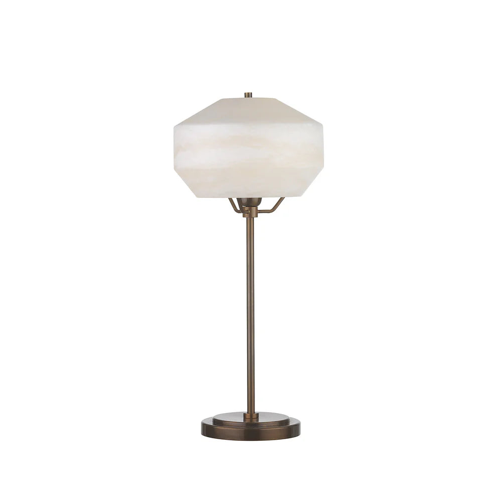 Northern Light - Caldera Table Lamp Large - Rich Bronze Finish - White Alabaster Shade