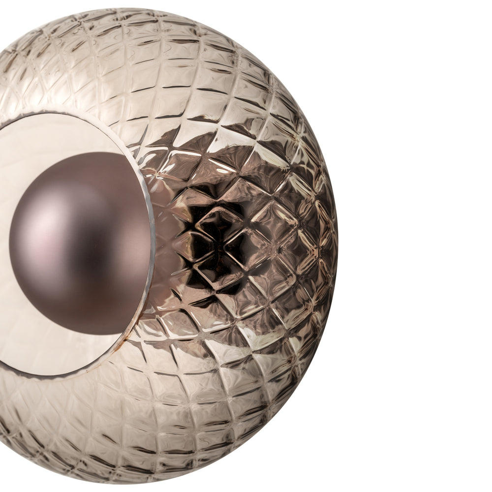 Industville - Chelsea Glass Round Diffuser Wall Light - Mocha - Diamond Glass Shade - Bronze Holder