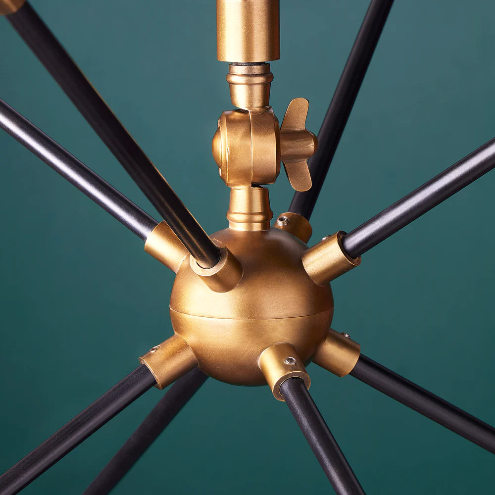 Pooky Ariel Smaller Chandelier in Black and Brass