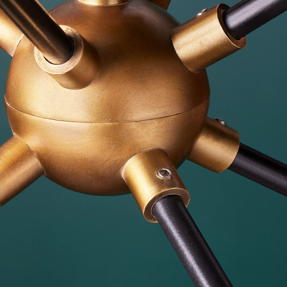 Pooky Ariel Smaller Chandelier in Black and Brass