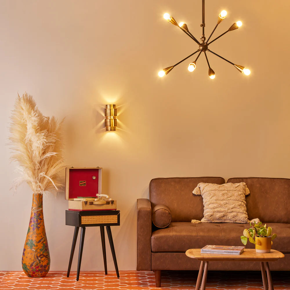 Pooky Ariel Smaller Chandelier in Black and Brass