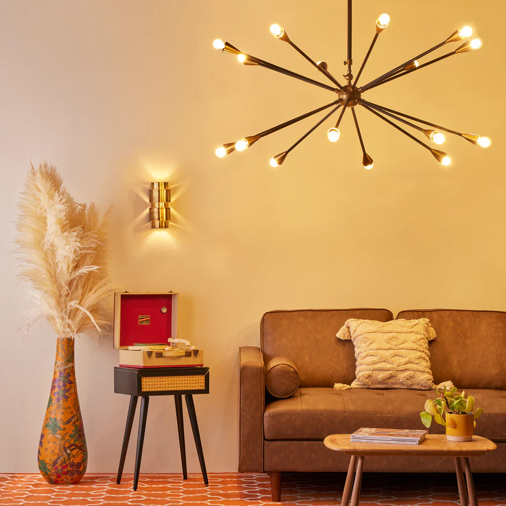 Pooky Ariel Larger Chandelier in Black and Brass