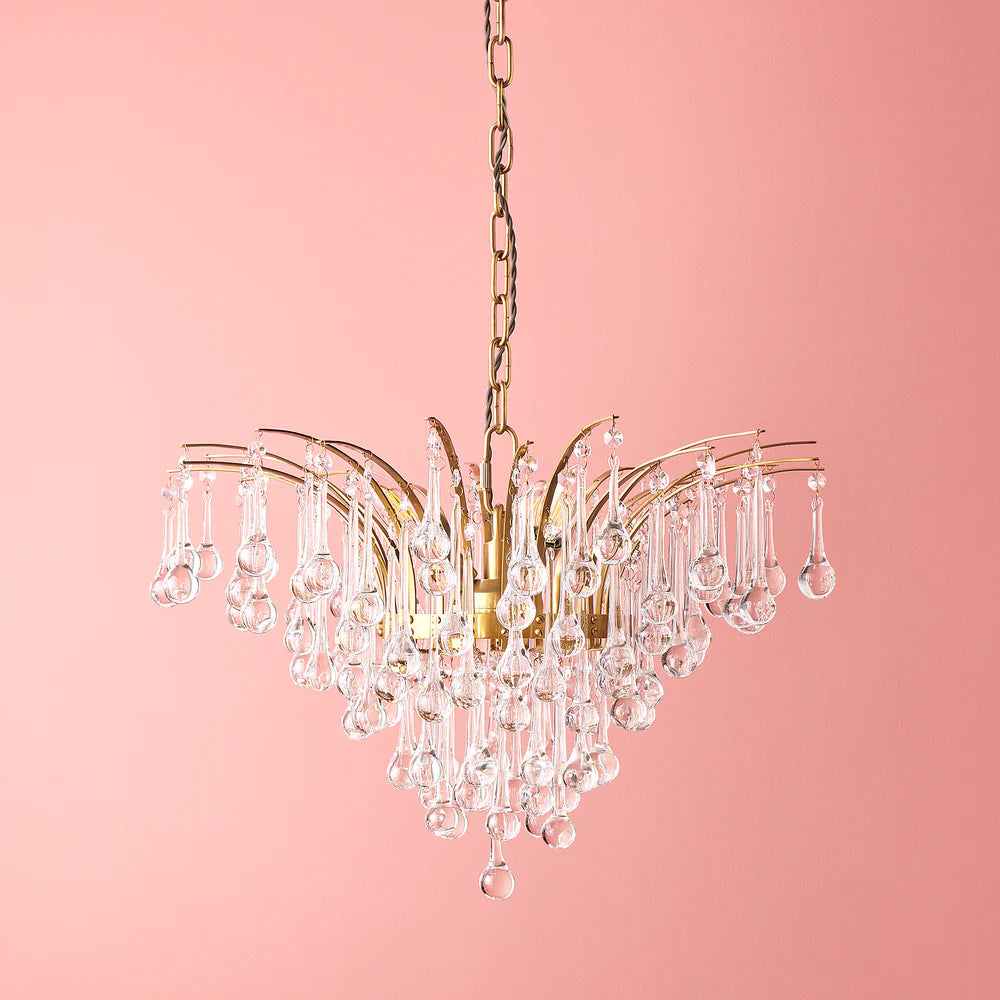 Pooky Smaller Capulet Chandelier in Glass and Brass
