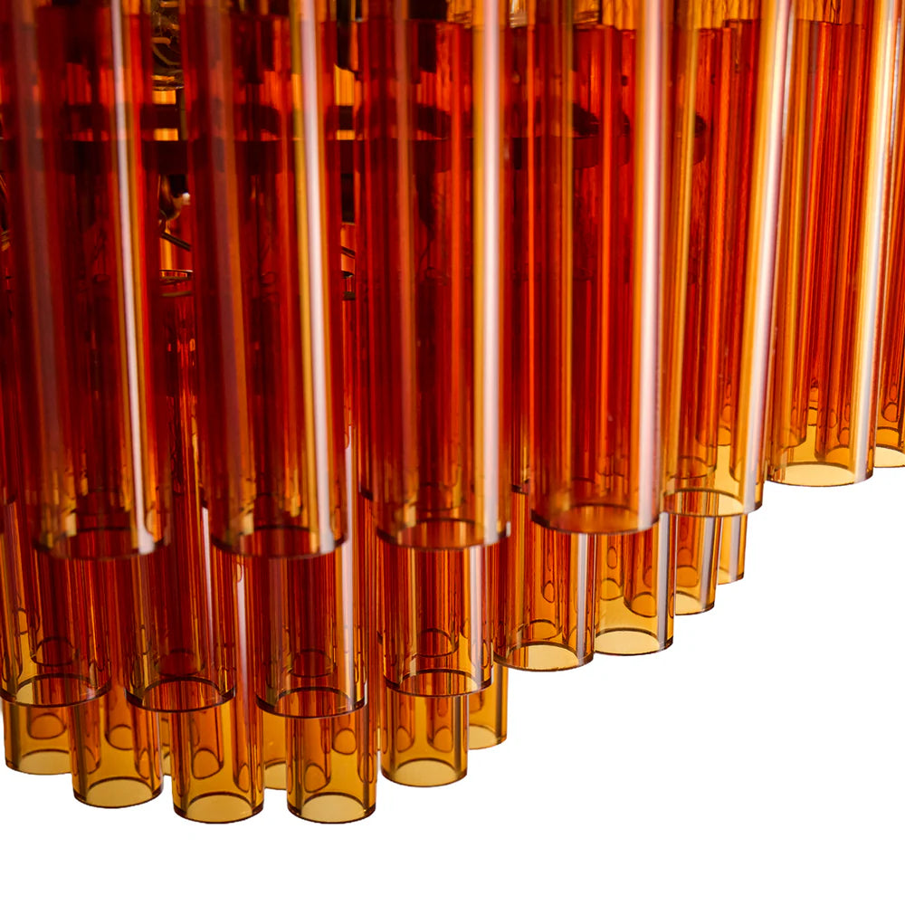 Pooky Chiara Chandelier in Amber Glass