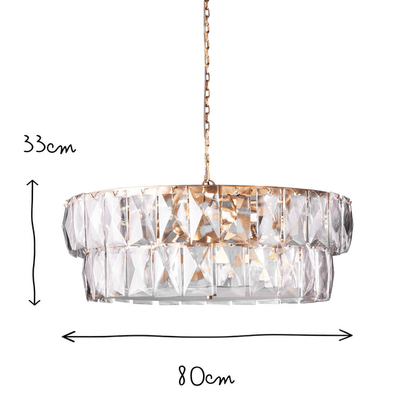 Pooky - Two Tiered Conchita Chandelier - Prismatic Glass And Brass