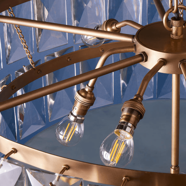 Pooky - Two Tiered Conchita Chandelier - Prismatic Glass And Brass