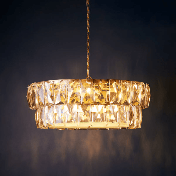 Pooky - Two Tiered Conchita Chandelier - Prismatic Glass And Brass