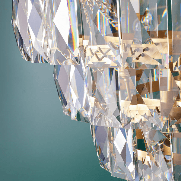 Pooky - Four Tiered Conchita Chandelier - Prismatic Glass And Brass