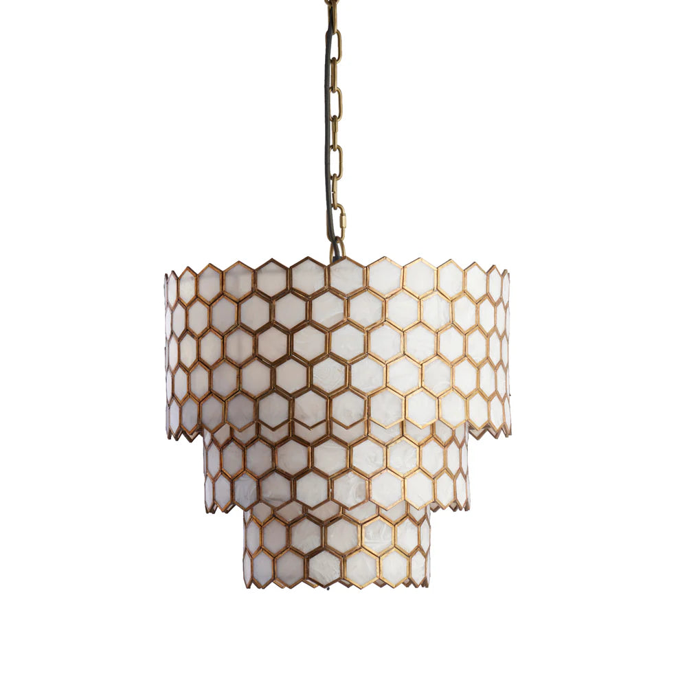 Pooky Glamazon Three Tier Chandelier in Brass and Resin