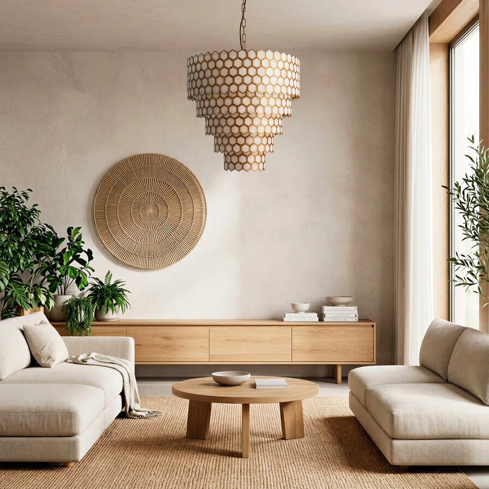 Pooky Glamazon Five Tier Chandelier in Brass and Resin