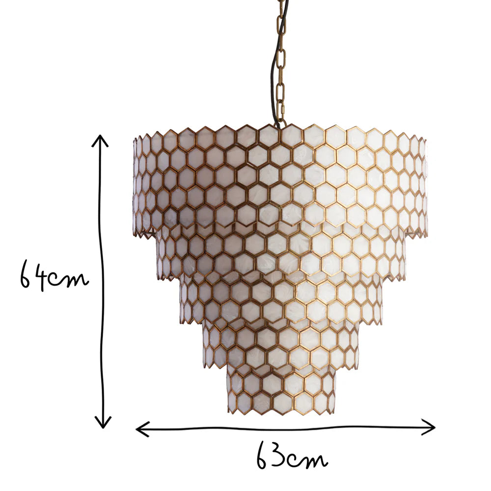 Pooky Glamazon Five Tier Chandelier in Brass and Resin