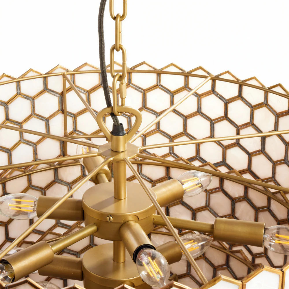 Pooky Glamazon Five Tier Chandelier in Brass and Resin