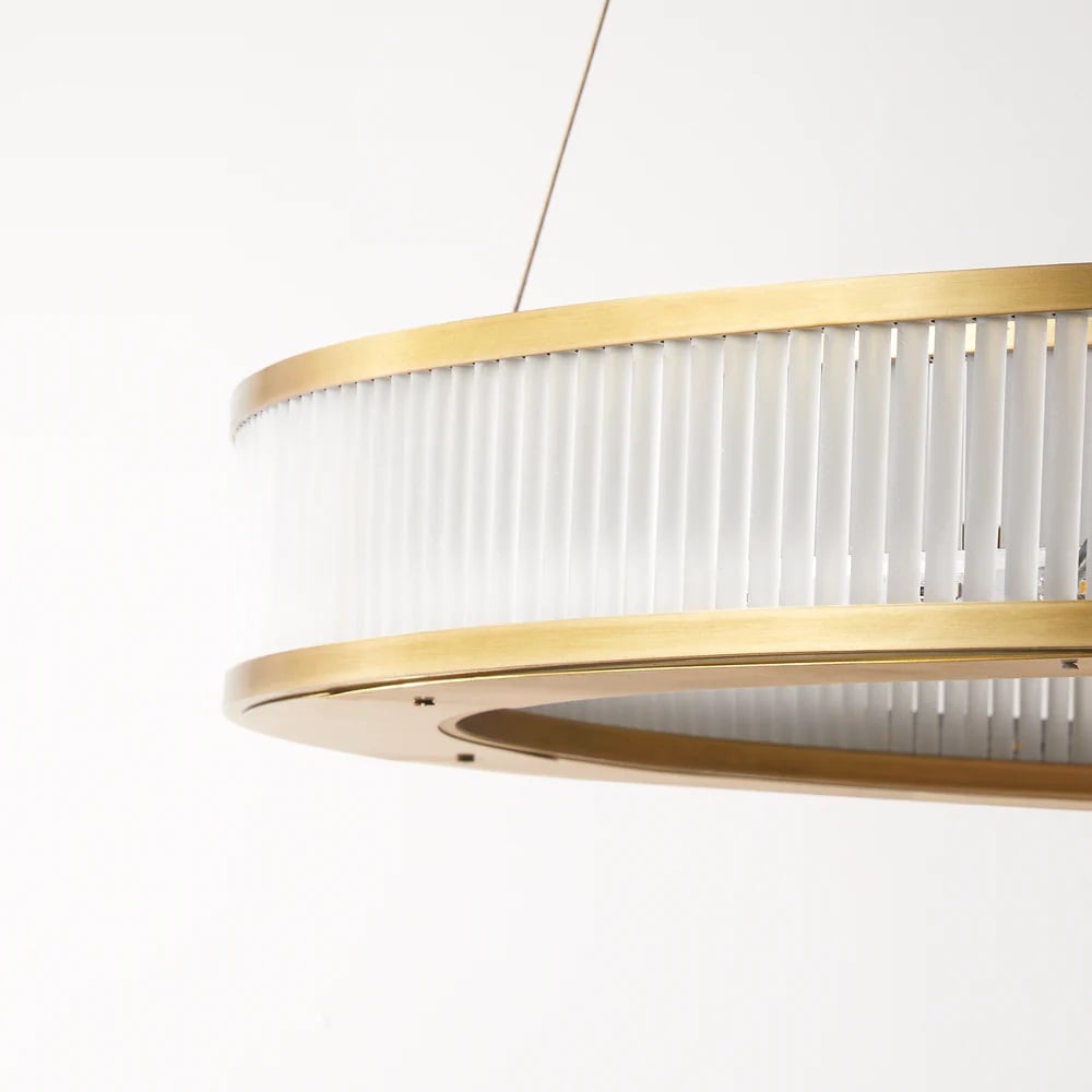 Pooky Hestia Chandelier in brass with glass rods