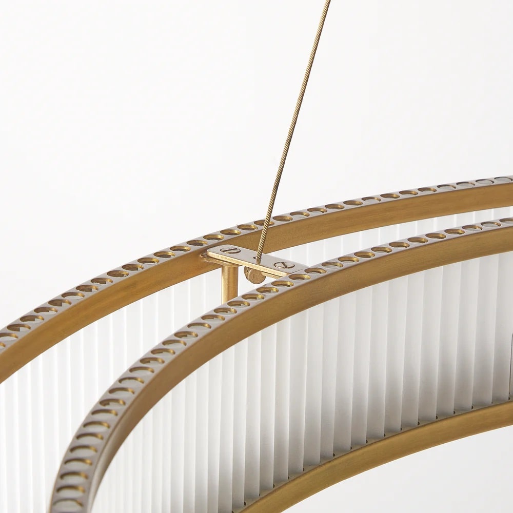 Pooky Hestia Chandelier in brass with glass rods