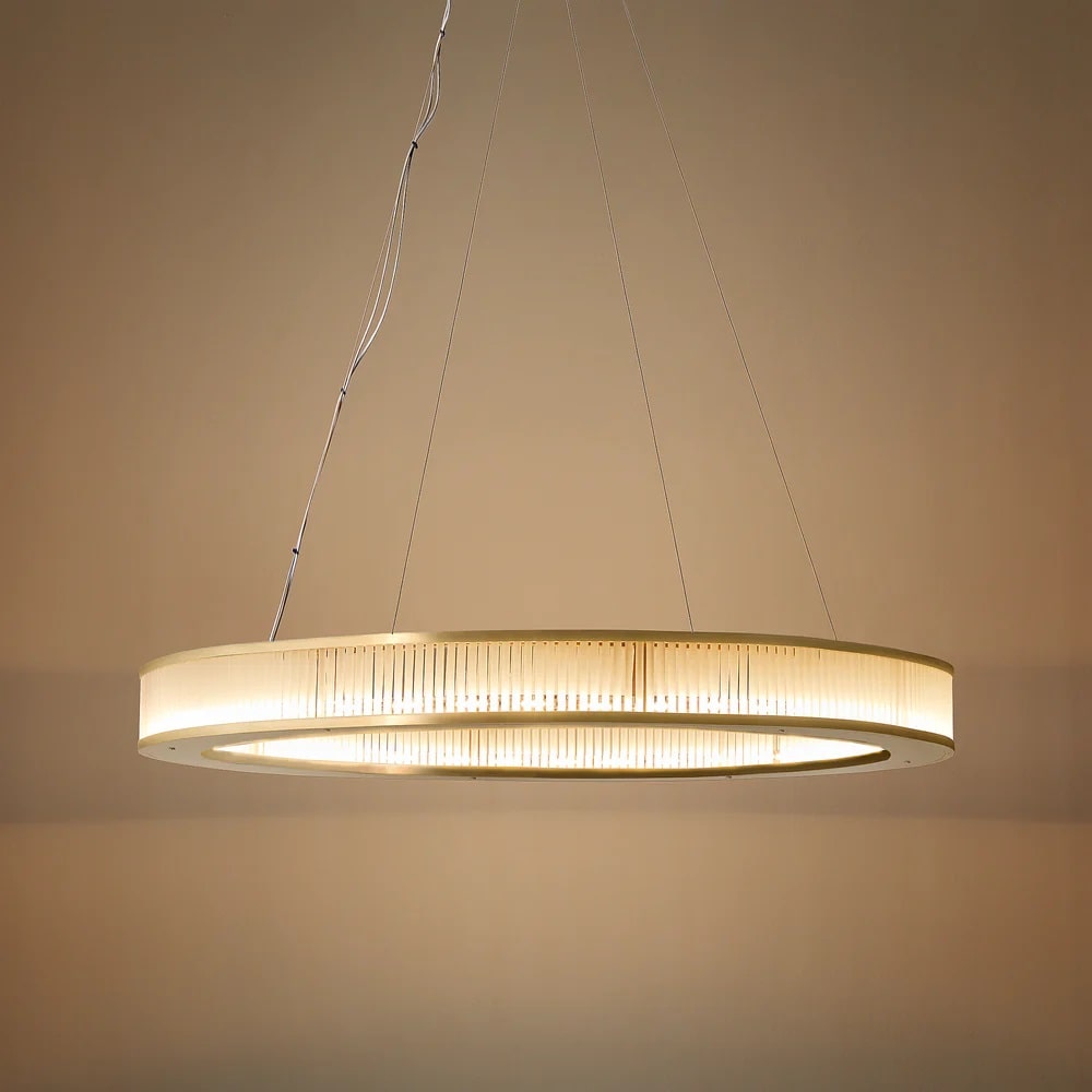 Pooky Hestia Chandelier in brass with glass rods