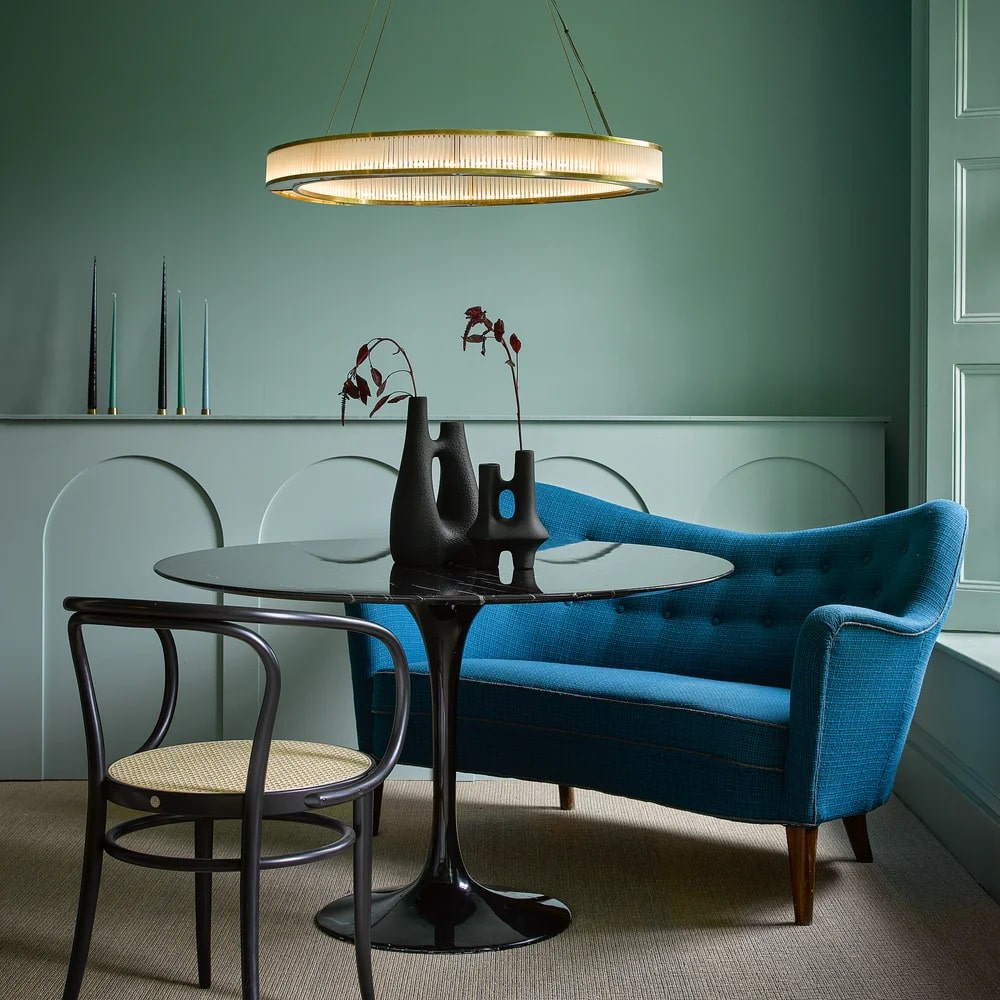 Pooky Hestia Chandelier in brass with glass rods