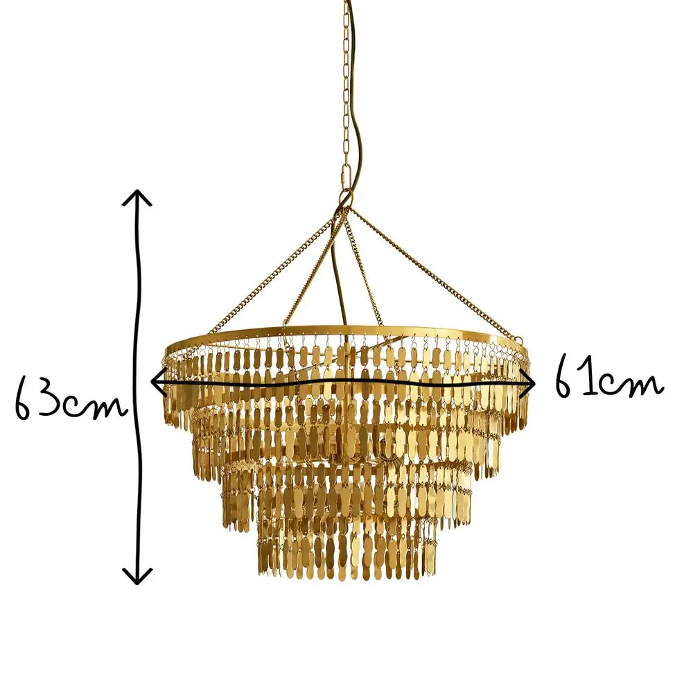 Pooky Nesma Chandelier in antique brass